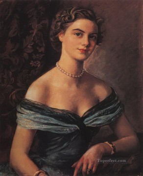 helene de rua princesa jean de merode 1954 hermosa mujer dama Pinturas al óleo